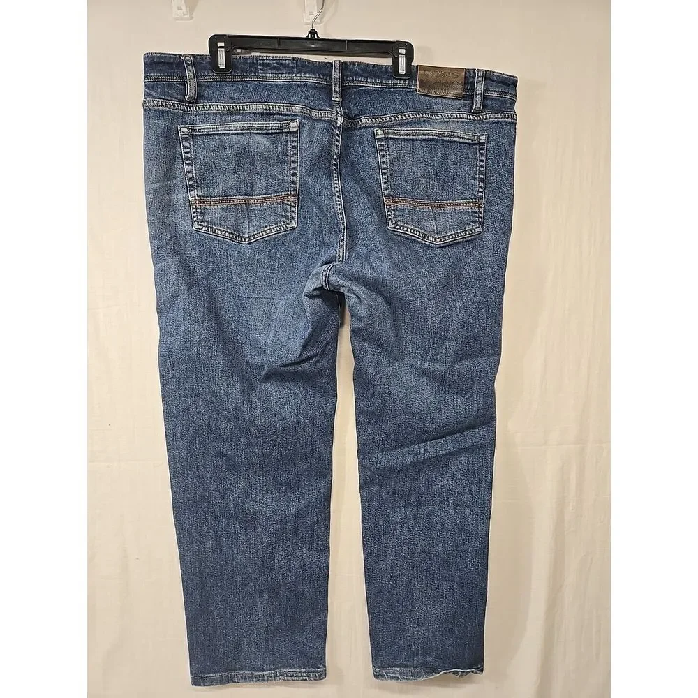 Orvis Jeans Men's Size 46x27 Stretch‎ 5 Pocket Jeans Distressed Dark Wash